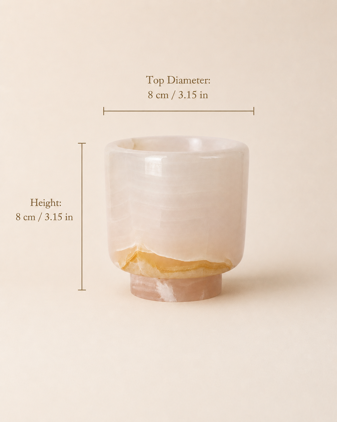 Natural Marble Wickless Candle — Pink Onyx Marble Jar Scented Candle, 4 oz