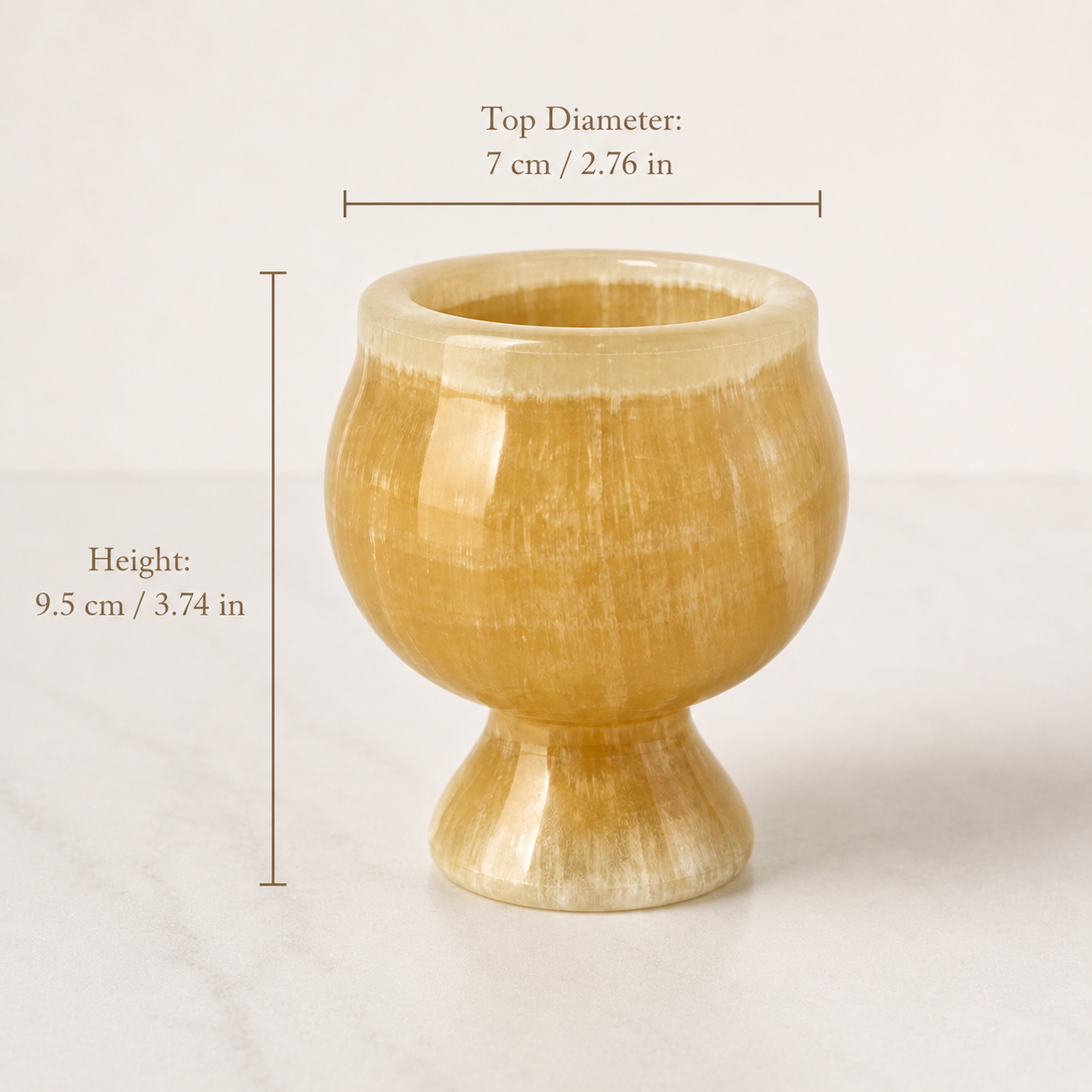 Natural Marble Wickless Candle — Golden Crystal Ice Marble Vessel Scented Candle, 2.6 oz