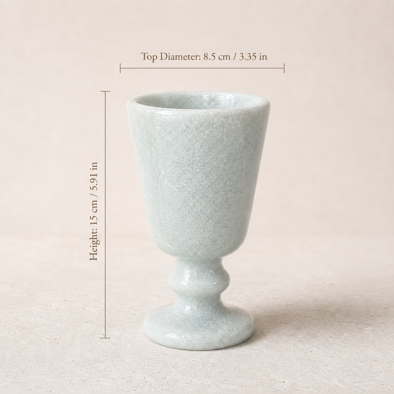 Natural Marble Wickless Candle — Blue Crystal Marble Vessel Scented Candle, 5 oz